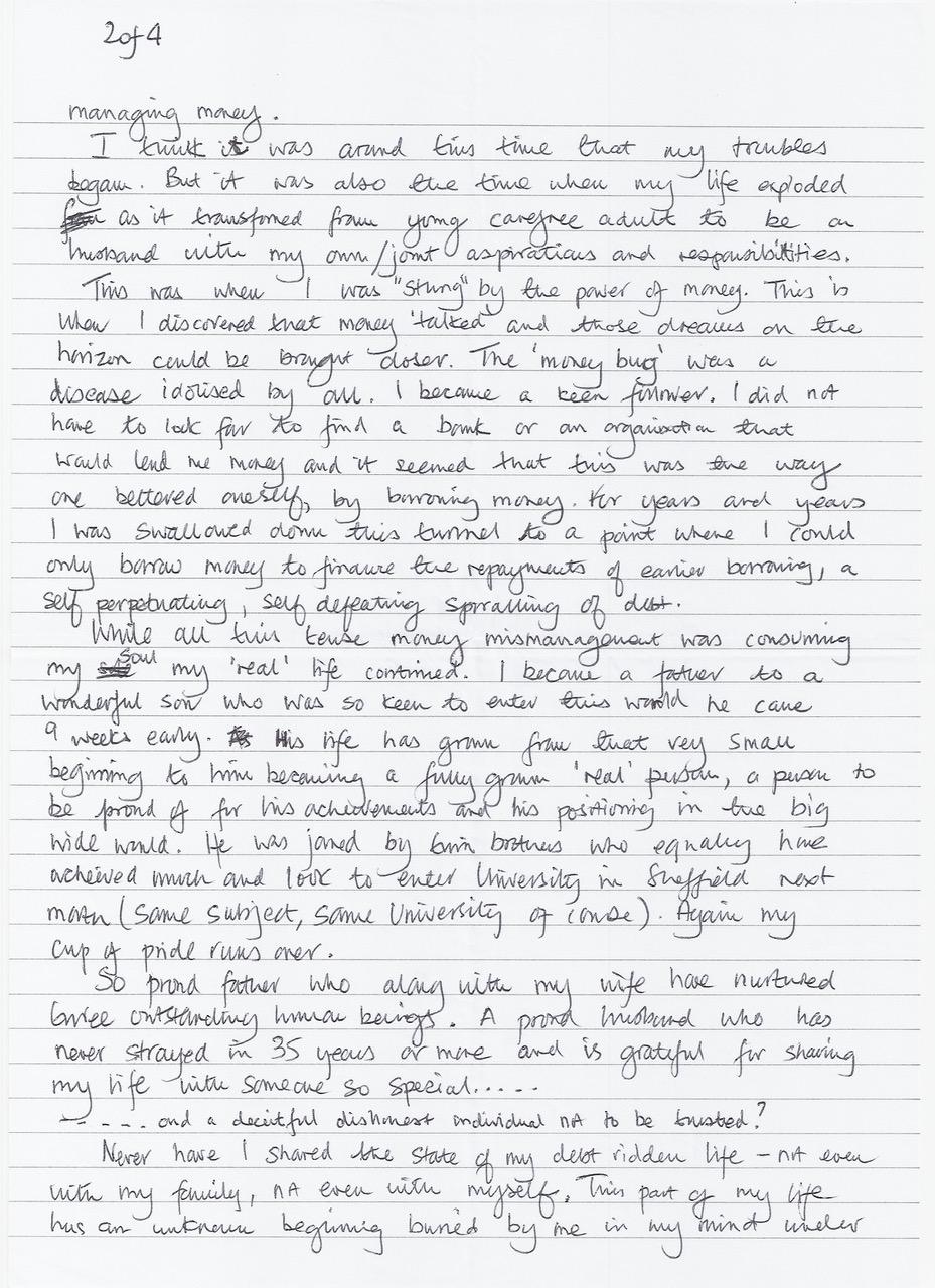 Heartbreaking prison letters show how Sheffield dad's secret gambling ...