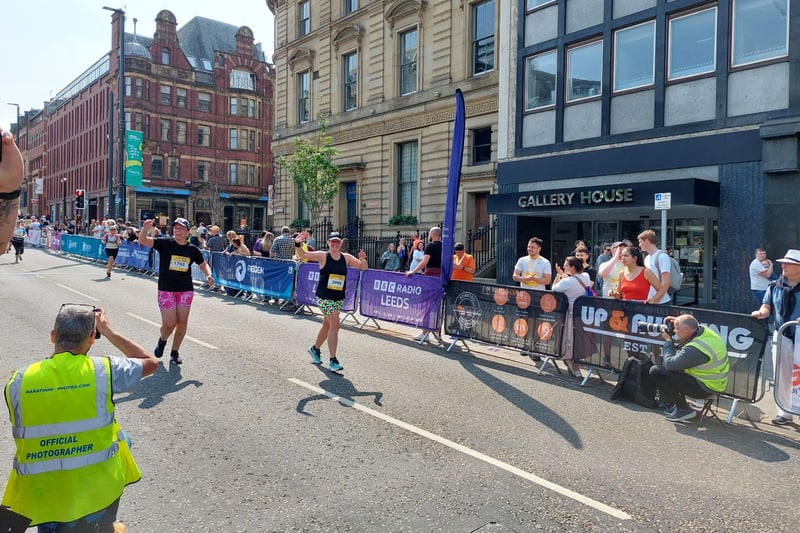 Making their way across the finish line at Leeds Art Gallery.