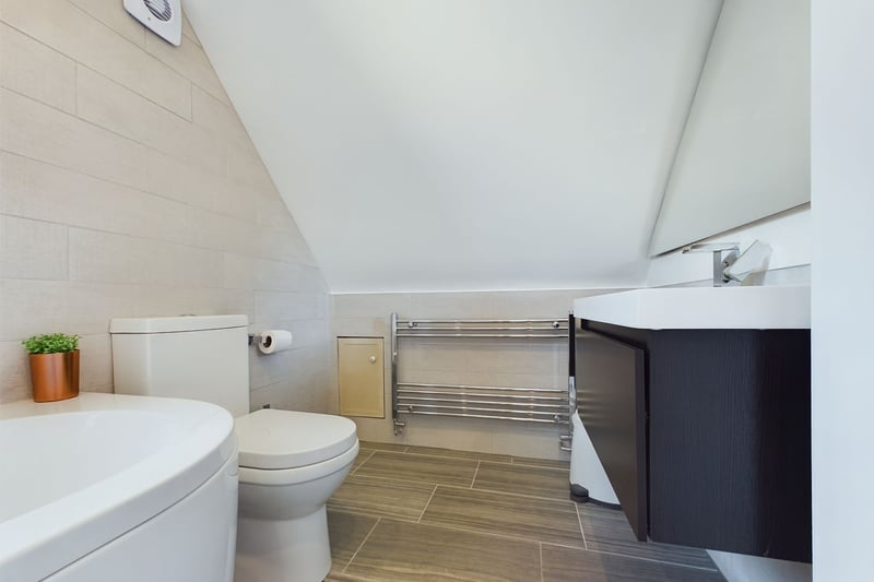 The family bathroom has everything needed including a bathtub. Photo: Zoopla