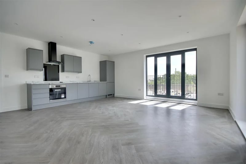 View of the open plan kitchen/living room