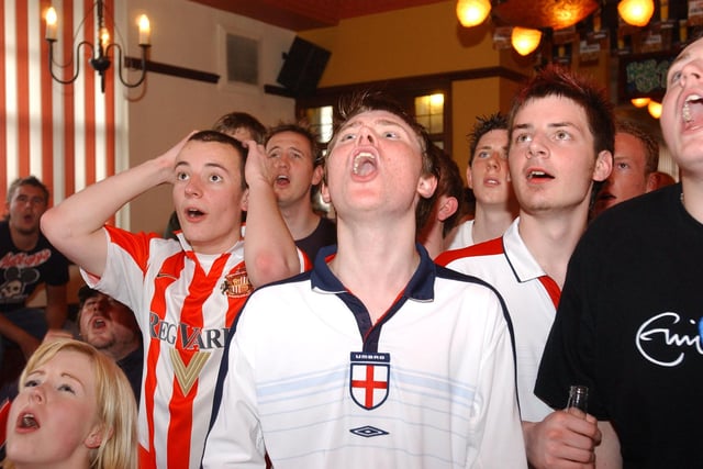 Fans in the Ivy House for the England match against France in 2004.