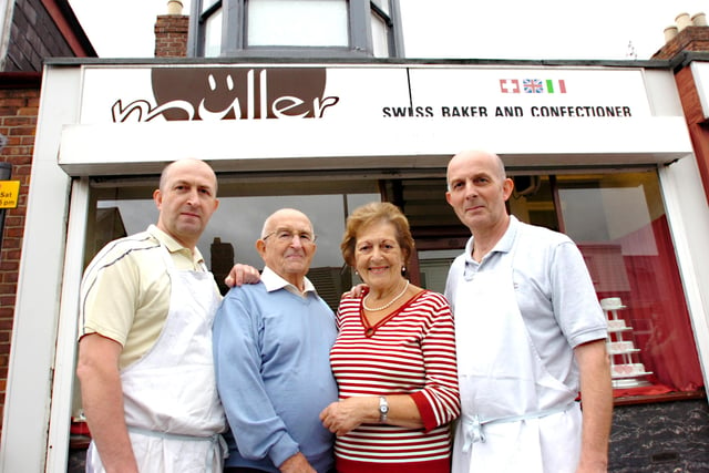 Bakers Max Muller and his wife Gianna in 2013.
They are pictured with their sons Max (left) and Bruno outside their Villette Road shop.