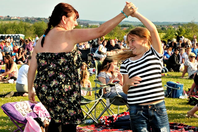 Dancing at the open air performance of Grease at Herrington Country Park as part of Sunderland Live in 2011.