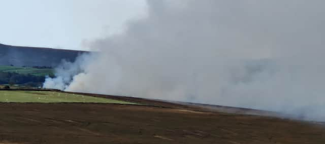 The fire above Redmires Reservoirs.