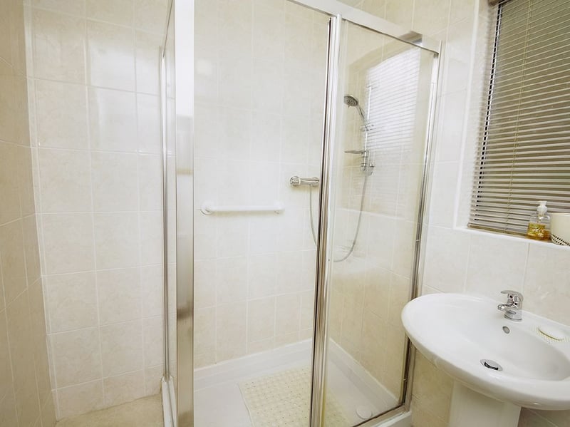 The first floor also features this shower room/w.c. (Photos courtesy of Zoopla)