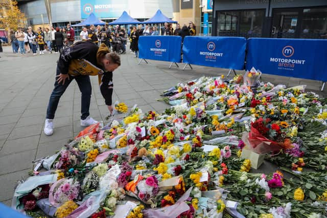 Fans pay their respects to Adam Johnson in Nottingham