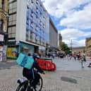 Fargate, in Sheffield city centre, where a study found PM2.5 air pollution levels exceeded the recommended limit