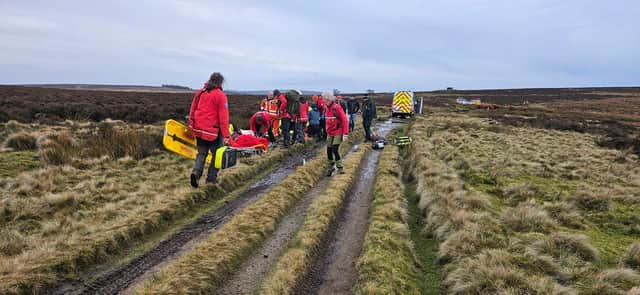 Injured dog walker airlifted to Sheffield hospital from moorland