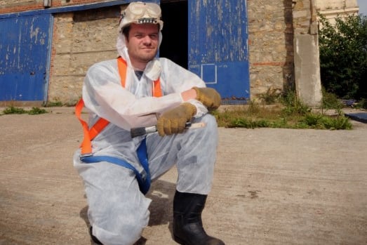 Archaeologist Matt Town alongside the former Villiers Street Chapel in Sunderland. 