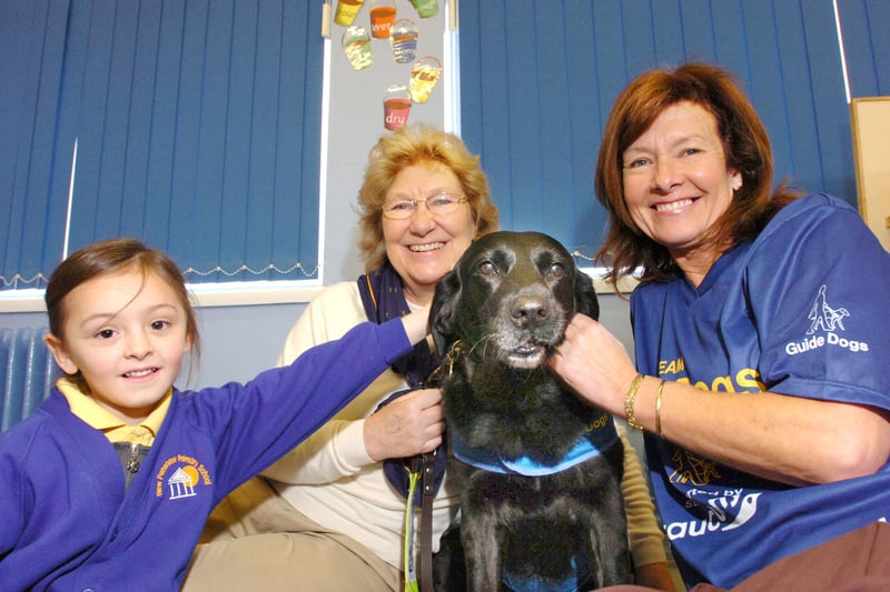 Guide dog Naomi was a hit on her visit to New Penshaw Primary in December 2008.
Here she is with Lauren Stephenson, left, trainer Ethne Brown, centre, and teacher Val Bryant.