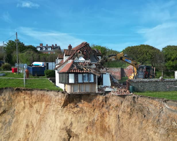 The demolition of Cliff Farm in Trimingham. May 10 2024. 