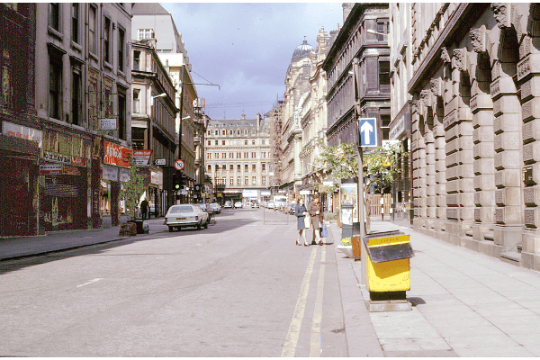 A view down Gordon Street in Glasgow city centre in 1974. 