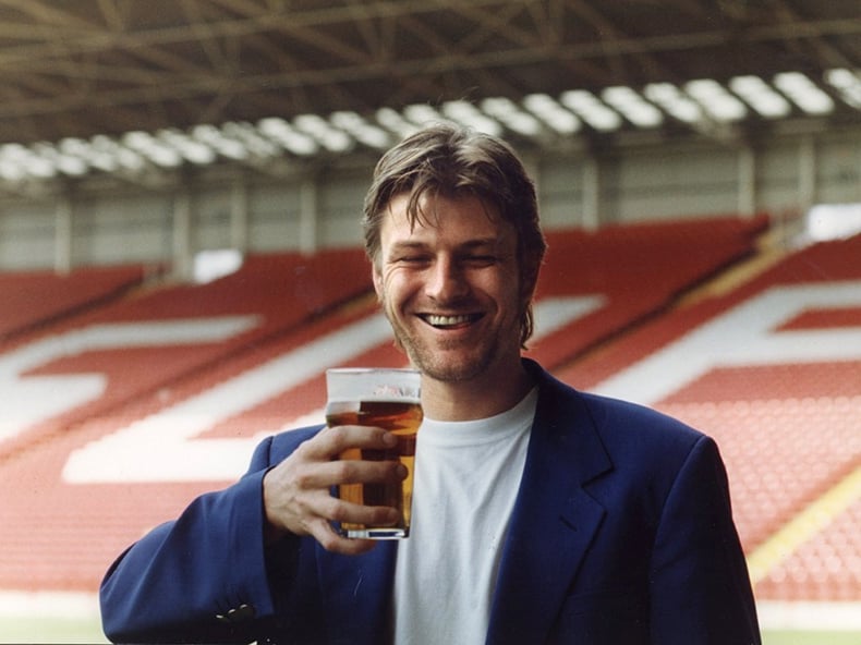 Sean Bean, pictured here at Bramall Lane in 2000, is famously a life-long Blades fan and used to dream of representing the club. A bad accident put paid to those hopes, however, when he smashed a glass door following an argument and sustained a nasty gash to his leg. He did eventually get to live out his boyhood dream, to an extent, when he starred in the cult 1996 film When Saturday Comes.