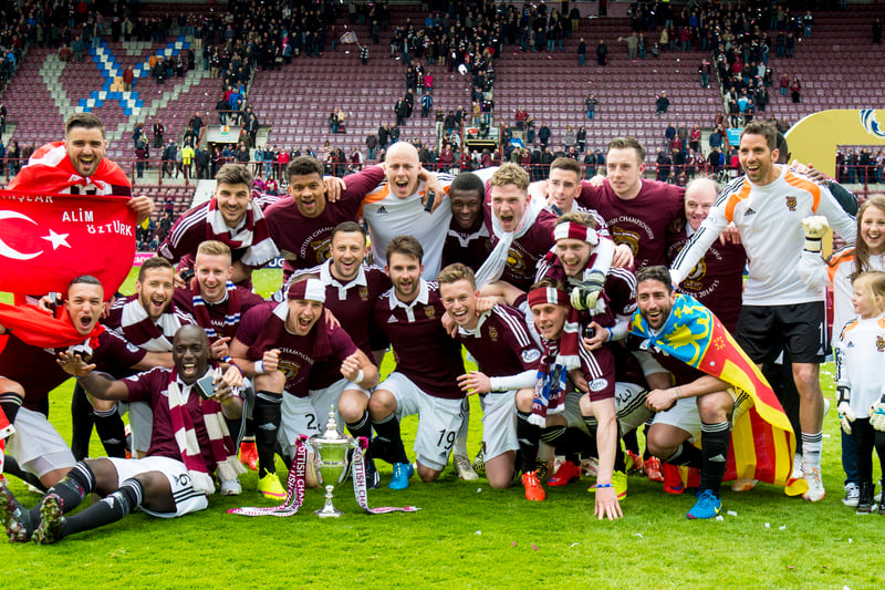 Hearts finished first in the Championship after 41 games in all competitions. They won 31 matches, drew 4 and lost 6, scoring 102 goals and conceding 39.