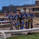 Jack Holder and his Sheffield team mates take the applause after their win over Birmingham which saw him break the 14 year old Owlerton track record. 