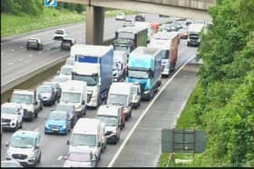 Traffic jams on the M1 near Sheffield this morning. There has been a crash between J36 and J35.