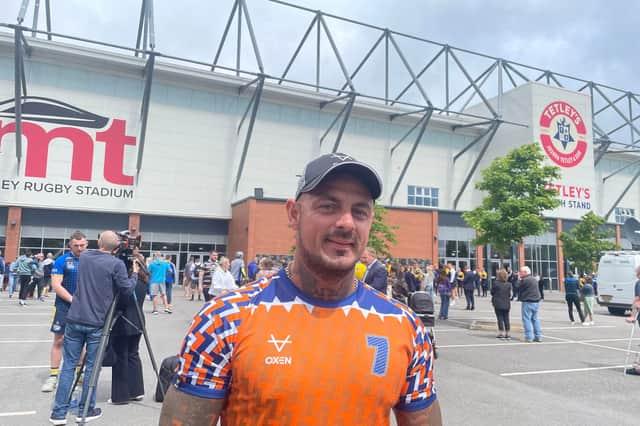 Steve Everett, 37, from Castleford, was among those laying flowers at the stadium. 