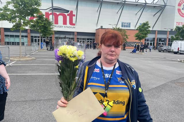 Paula Newson, 36, of Holt Park, was among those laying tributes at Headingley Stadium.