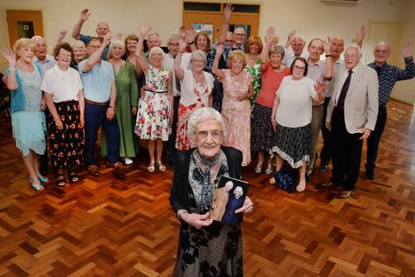 Rotherham great-grandmother Dorothy Lunn, pictured at a line dance organised for her 100th birthday at Dalton Parish Hall.