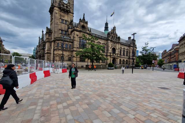 Part of Town Hall Square has been revealed as part of a £33m revamp of Fargate