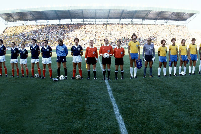 A 5-2 victory over New Zealand in Malaga saw Scotland start their group emphatically courtesy of goals by Kenny Dalglish, John Wark (2), John Robertson and Steve Archibald. They lost 4-1 to Brazil in Seville three days later, with David Narey famously scoring first in the game. A 2-2 draw with the Soviet Union back in Malaga saw Joe Jordan and Graeme Souness score as Jock Stein's side were knocked out.