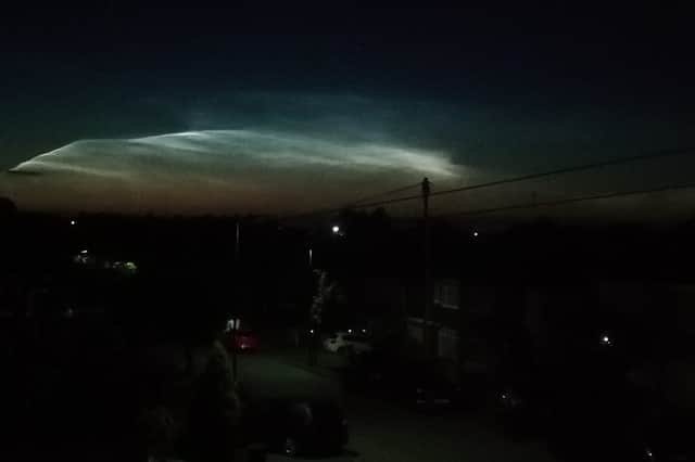 This picture by Linda Slack also captures the unusual event over Sheffield's skies last night.