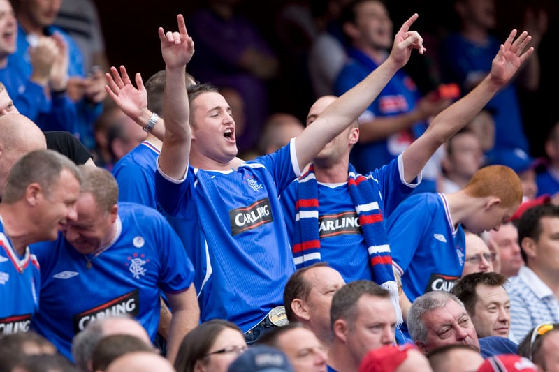Rangers fans take in the atmosphere during the 2009 Emirates Cup game against Paris Saint-Germain in North London.
