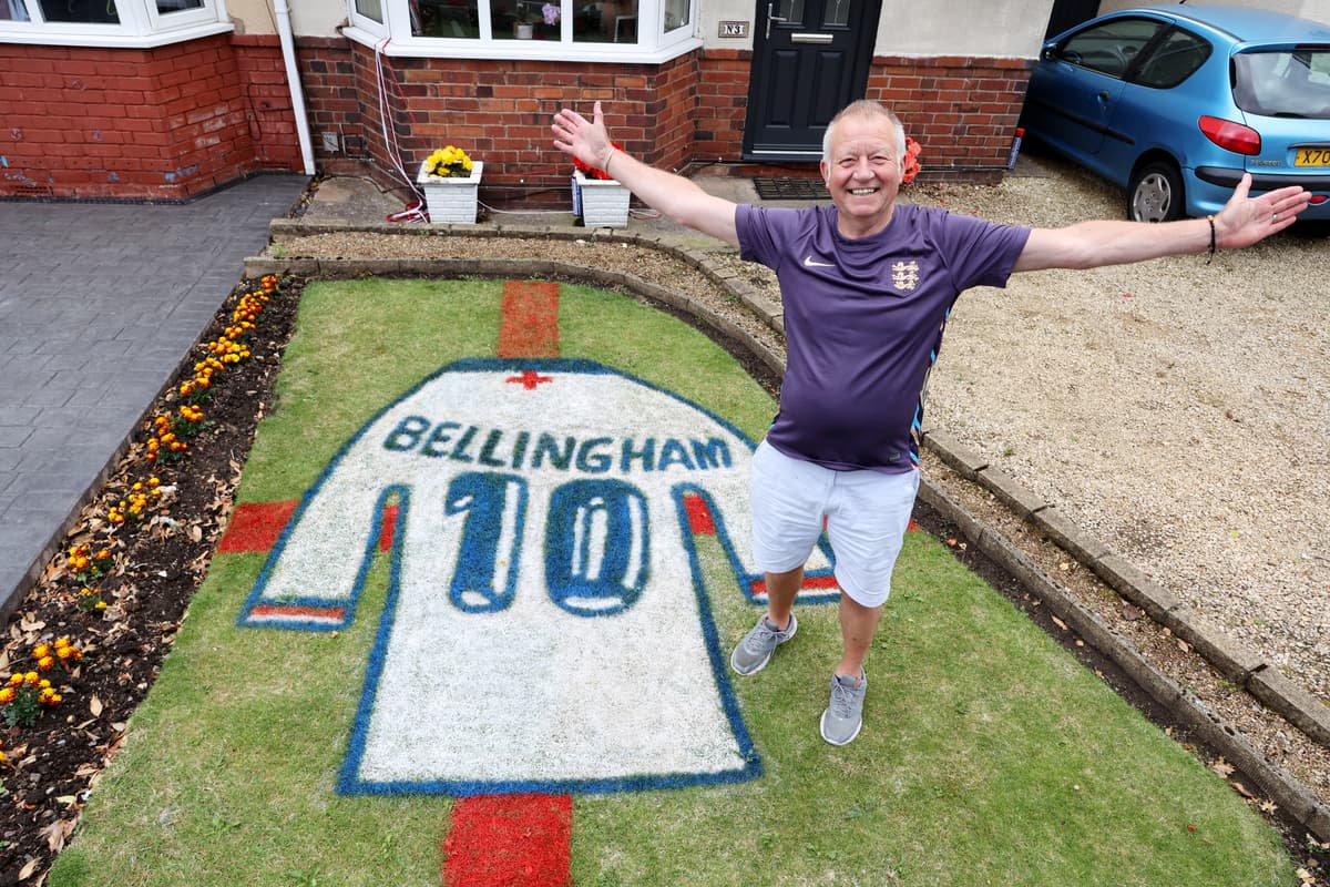 England fan creates Jude Bellingham lawn mural in front garden in