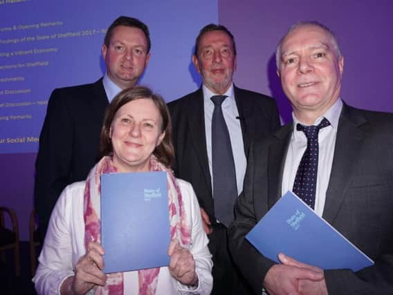 Paul Houghton, Lord David Blunkett, Coun Julie Dore and Prof Gordon Dabinett.