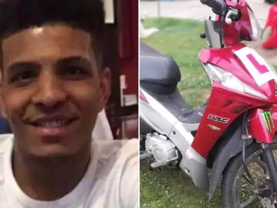 Murder victim Kavan Brissett and the scooter he bought his brother, Kerthanie