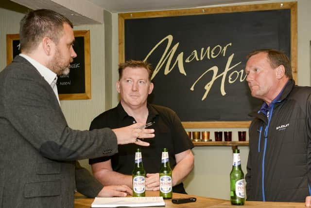 Kevin Gage with former Sheffield United striker Keith Edwards and The Star's James Shield