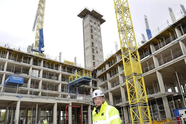 Pictured is the progress on a 33 million student accommodation scheme on Ecclesall Road being carried out by construction firm ISG...Pictured on the site is ISG Senior Project Manager Anthony Mitchell...Pic Steve Ellis