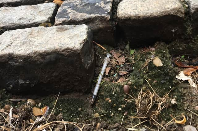 Needles found on the streets of Sharrow.