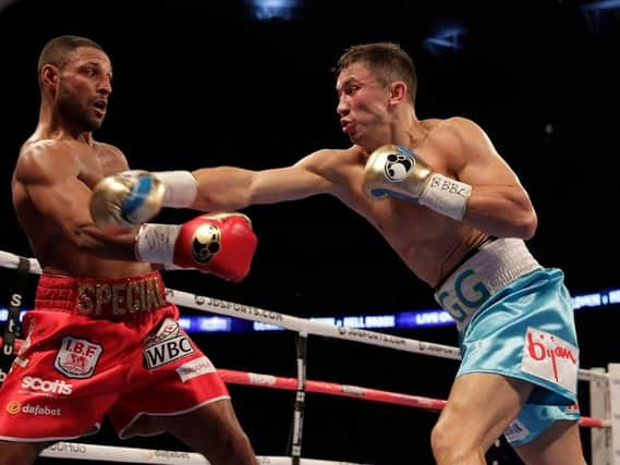 Kell Brook in with Gennady Golovkin