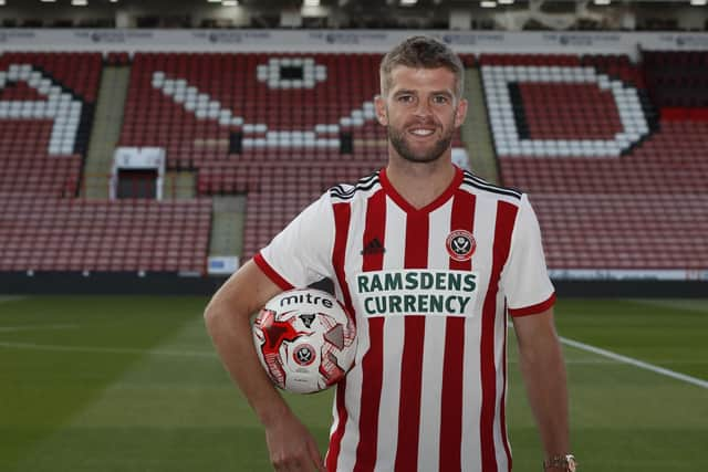 Martin Cranie of Sheffield Utd during his photocall to announce his signing for the club at Bramall Lane Stadium, Sheffield. Picture date 31st August 2018.