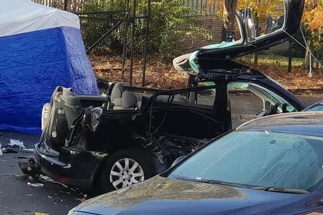 The aftermath of the collision on Main Road in Darnall