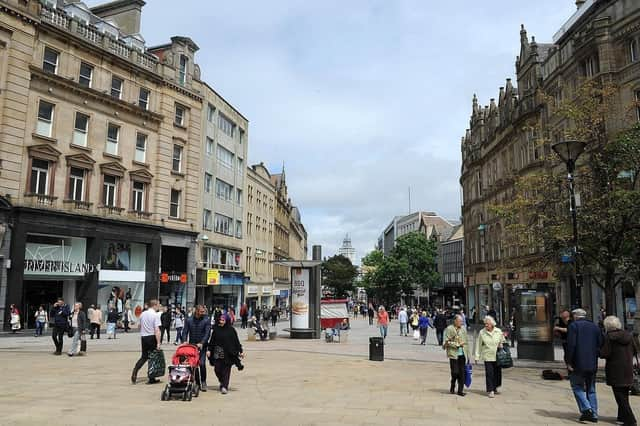 Shoppers on Fargate in Sheffield city centre