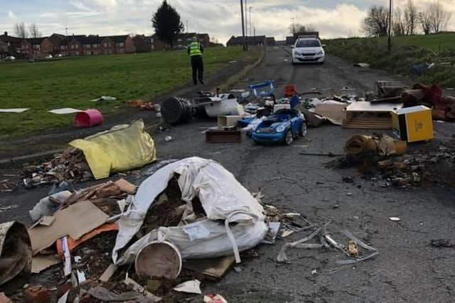 Fly-tipping on Algar Drive, Manor