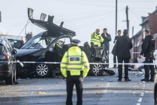 The scene of a fatal collision on Main Road, Darnall, which claimed four lives