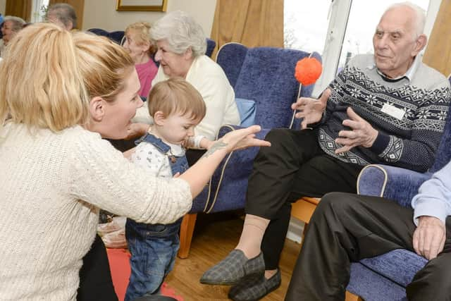 Darnall view care Home and toddler group music and sing a long session