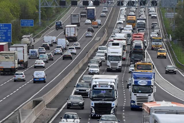 The M1 motorway at junction 33 for Catcliffe.