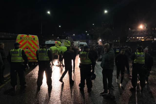 Fans have complained about police tactics at last night's derby game