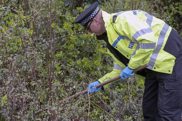 Police carry out an open land search in Mount Pleasant Park off Abbeydale Road. Picture Scott Merrylees