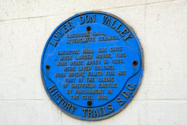 A plaque on the wall of Carbrook Hall