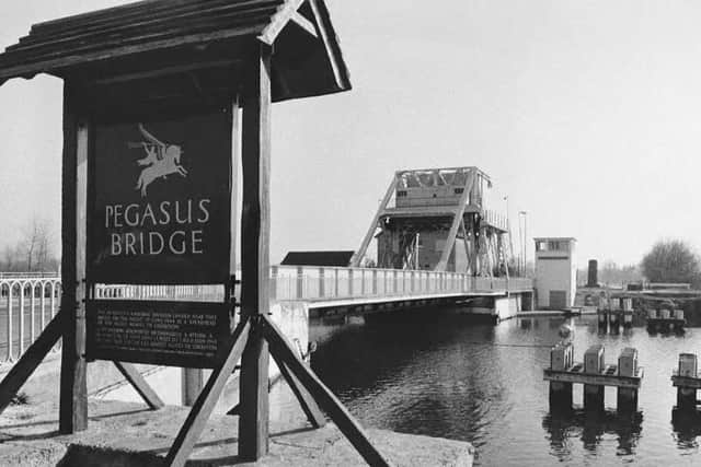 Library filer ref 257048-3, dated 8.11.93, of the Pegasus Bridge. British veterans are facing their second D-Day as the bitter battle over the site of their famous wartime victory reaches its climax tomorrow (Tuesday). The Pegasus Bridge in Normandy will once again be the scene of an ugly confrontation with the Airborne Forces Museum, which chronicles the heroic events of June 6, 1944, when a coup de main gliderborne force launched D-Day - the Allied invasion of Occupied Europe is at stake **Available b/w only** SEE PA STORY DEFENCE Pegasus.