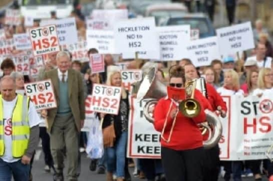 HS2 protest in Rotherham