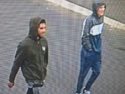 CCTV of two people police are tracing.