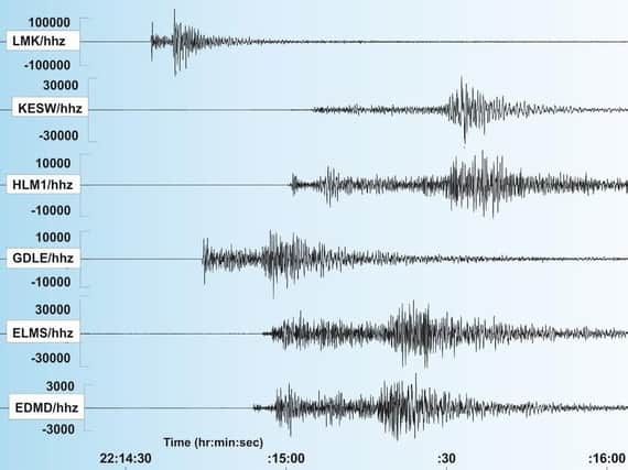 An official graph showing the tremor. Picture: BGS