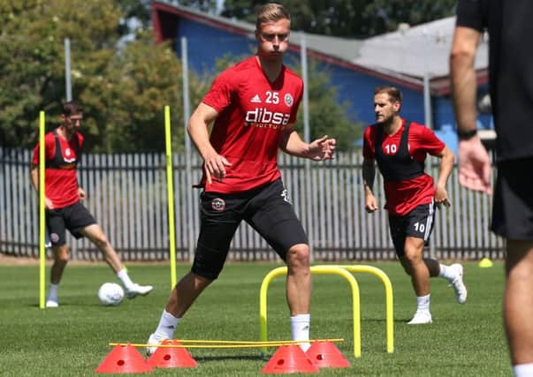 Simon Moore during pre-season training: Simon Bellis/Sportimage