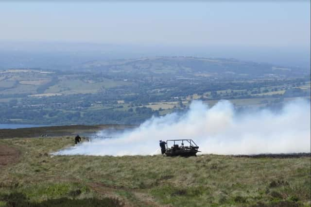 Gamekeepers are battling the blaze on Saddleworth Moor